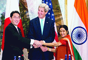 India, US, Japan to work for maritime security
