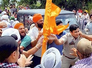 Sikh protestors clash with police; 15 injured