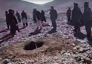 Graphic video shows Afghan woman stoned to death for eloping