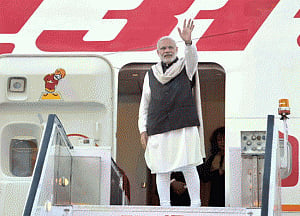 PM Modi arrives in UK on maiden visit