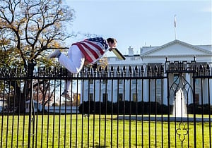 White House on lockdown after man jumps fence
