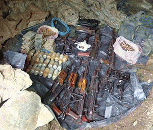Arms cache recovered from militant hideout in Poonch