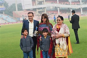 Viru "thanks" Ganguly, Dravid, Kumble at BCCI felicitation