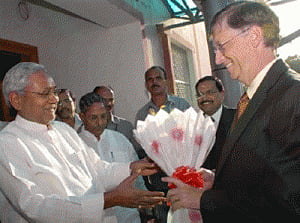 Bill Gates meets Nitish Kumar