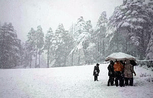 Snowfall in Gulmarg; night temperatures rise across Valley