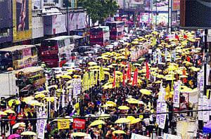 Thousands march for democracy in Hong Kong