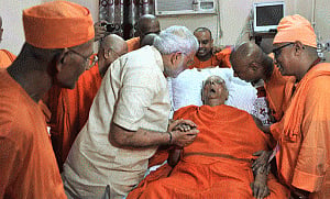 Modi turns emotional as he visits Belurmath