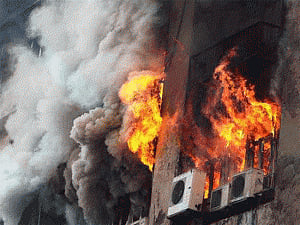 Fire in Connaught Place
