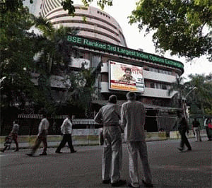 Sensex recovers, but closes 45 points down