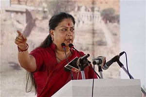 As lalitgate rages, Raje reaches Delhi