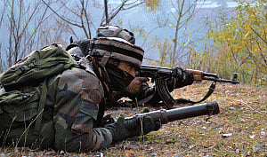 Five guerrillas, one soldier killed near loC