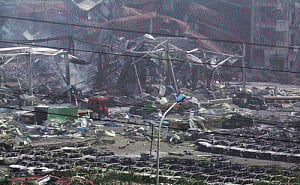 China blasts: 112 dead, 95 missing