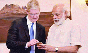 Apple boss meets Modi; talks about manufacturing, cyber-security plans