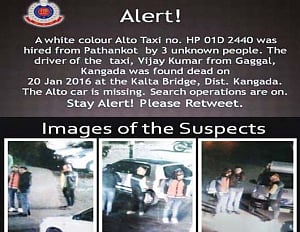 Driver of taxi hired from Pathankot found dead; alert issued