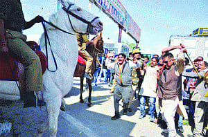 Doon protesters break police horse's leg for 'doing its duty'