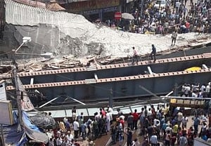 Eight persons killed, several trapped in flyover collapse