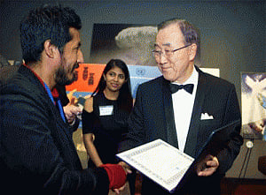 Indian artist wins award at UN poster contest on N-disarmament