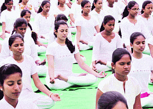 Preparations on for Yoga Day at JNU