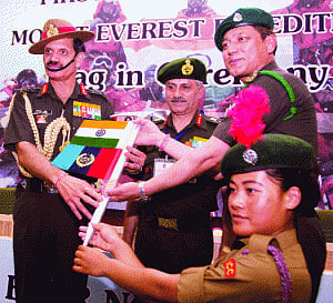 NCC cadets touch the peak