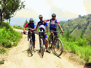 Two Indian bikers on way to Alps