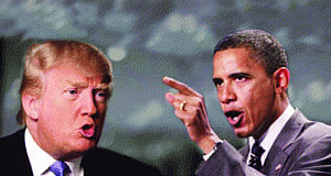 Obama, Trump lock horns