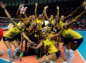 Brazil, Russia register victories in Olympic women's volleyball