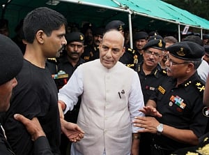 Soldiers giving befitting reply to terrorists: Rajnath Singh