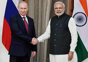 PM Modi meets Russian President Putin, holds talks