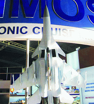 Missile with Make in India label