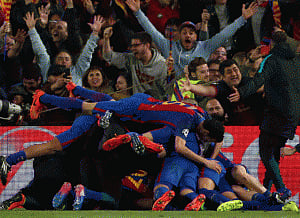 Miracle at the Nou Camp as Barca stun PSG 6-1