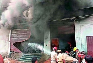 Three shops selling meat set ablaze in UP