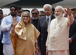 PM sets protocol aside, receives Sheikh Hasina at airport