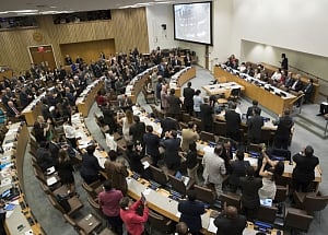 Over 120 nations adopt first treaty banning nuclear weapons