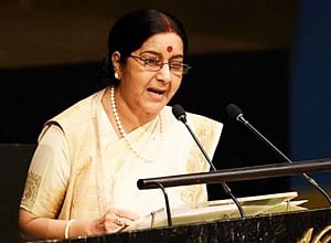 Dialogue with Pak can start the day it stops terror: Swaraj