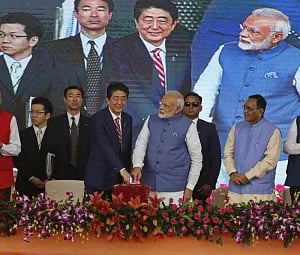 Modi, Abe lay foundation stone for high-speed rail project
