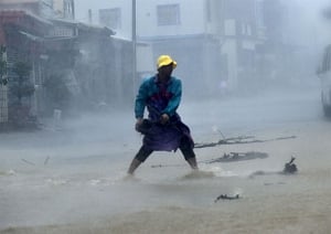 Hundreds of flights grounded as typhoon slams Japan