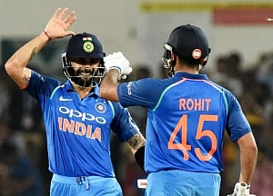 Rohit's masterful knock gives India 4-1 series win