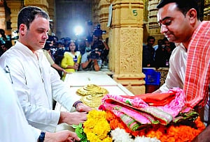 Rahul's temple visit sparks row