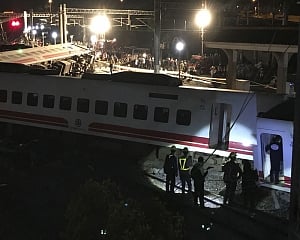 22 dead after train flips in Taiwan