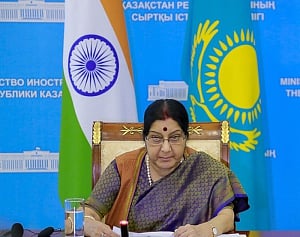 Swaraj meets Kyrgyzstan counterpart, discusses ways to boost ties