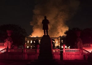 Firefighters try to save relics as fire engulfs Rio museum