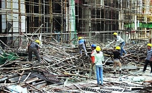 4 dead as Noida  highrise scaffold  caves in after hit