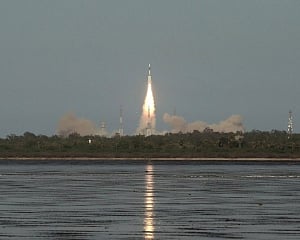 Indian rocket lifts-off with military satellite for IAF