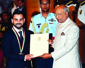 Kohli, Mirabai bask in Khel Ratna glory