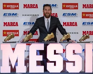 Messi claims record 5th Golden Shoe