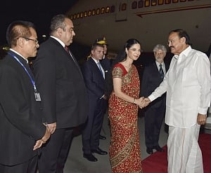 Naidu arrives in Romania on last leg of 3-nation tour