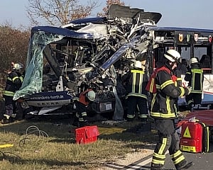 School children among 40 injured in head-on crash of buses
