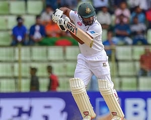 Shadman hits 50 on debut as Bangladesh wickets fall