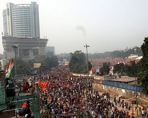 Thousands gathered in Delhi for VHP rally for Ram Temple