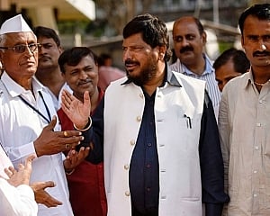Union minister Ramdas Athawale slapped at public event in Maharashtra